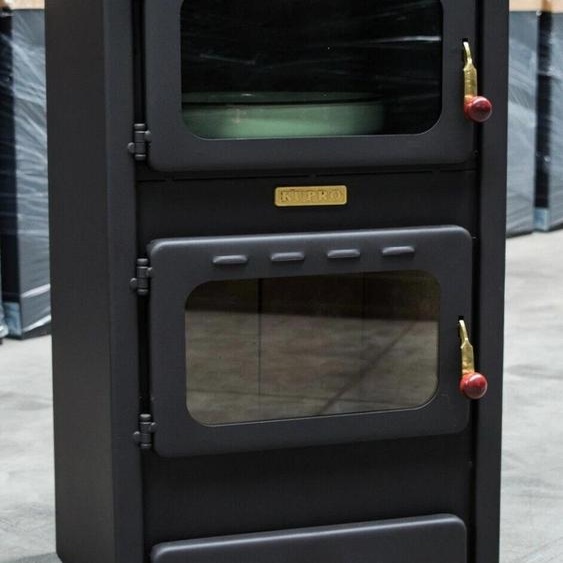 Poêle à bois avec four 8,4 kW cuisinière à bûches pour la cuisson avec couvercle en acier