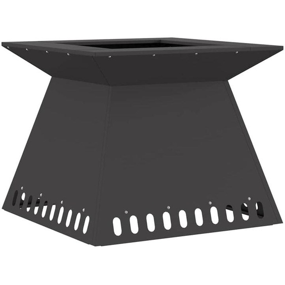 Poêle à bois carré en acier noir - Cheminée dextérieur moderne