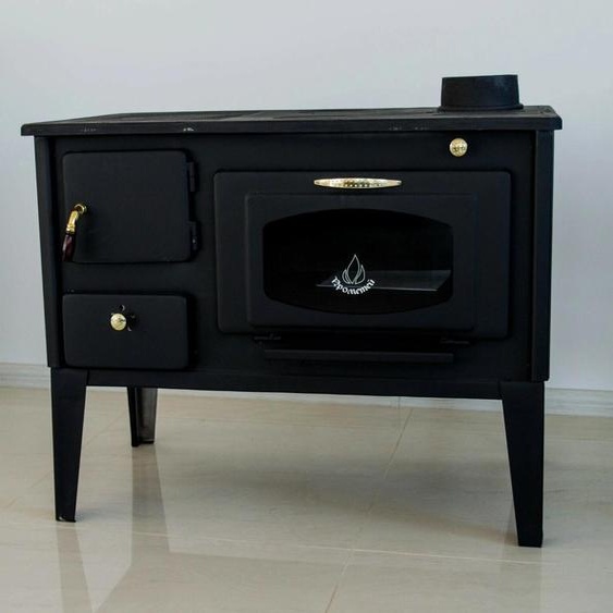 Poêle à bois de cuisson avec four et vitre - PROMETEY NAR Type A - 7 kW plaque supérieure en fonte