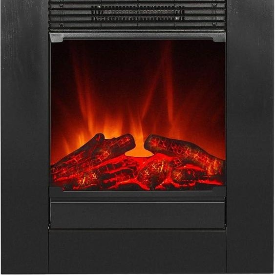 Poêle à bois électrique Tessin de la marque Farbe, couleur noire, modèle AY 627, idéal pour la décoration