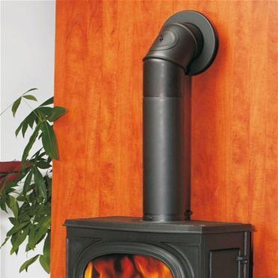 Poêle à bois Globe-fire Uranus indépendant de lair ambiant en fonte noire 7kW