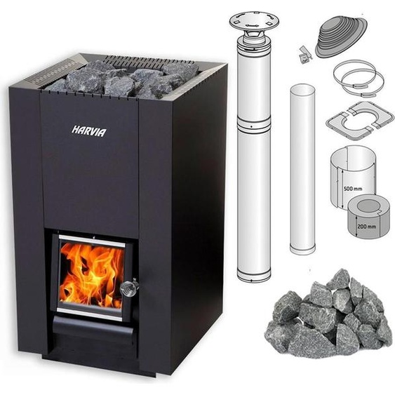 Poêle À Bois Harvia Linear 22, Pierres Et Cheminee
