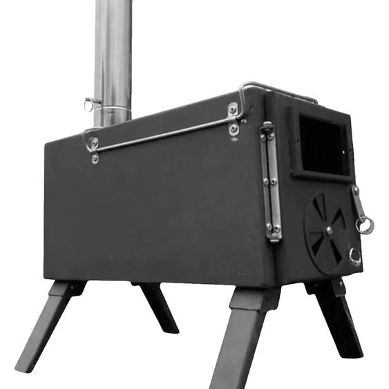 Poêle à bois pliable, design portable, chauffage efficace , noir
