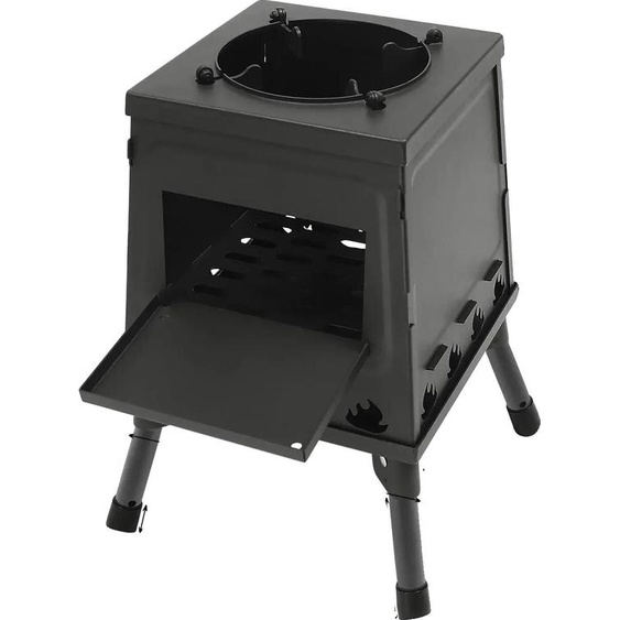 Poêle à bois portable, chauffage efficace, facile à transporter, noir