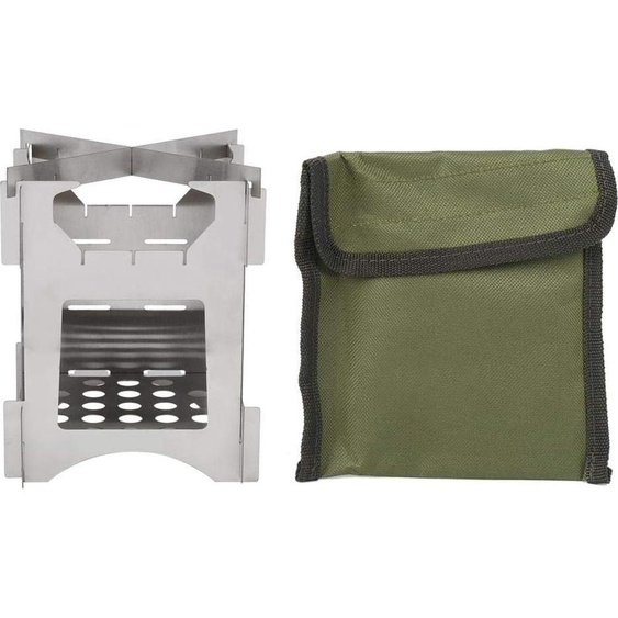 Poêle à bois portable en acier inoxydable - Mini fourneau pliable pour le camping en plein air