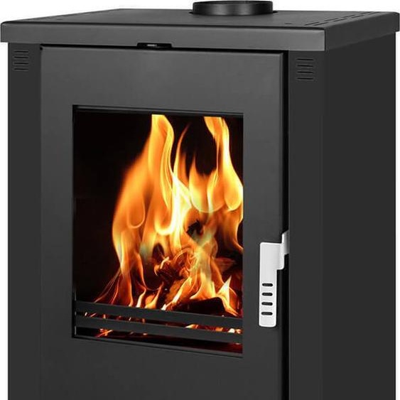 Poêle à bois Verso Theia - 9 kW | Panneaux latéraux noirs et design contemporain