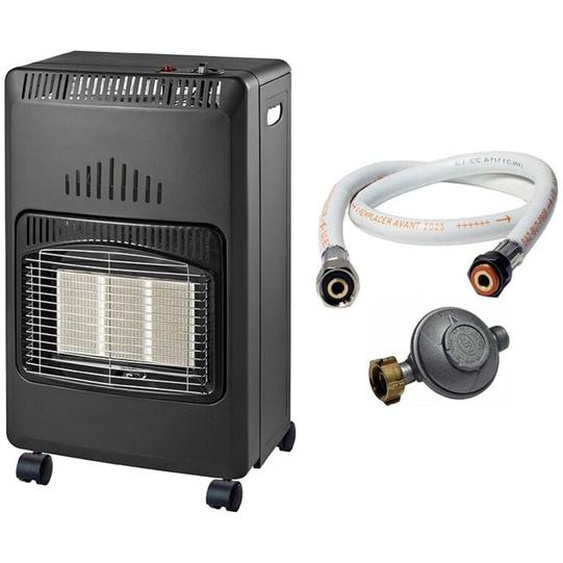 Niklas - Poele à gaz Infrarouge 4200W Novakit Piezo Volume 120 m³ + Tuyau gaz vissable + détendeur butane