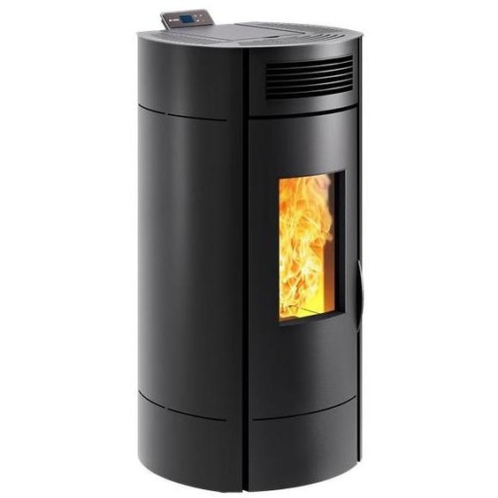 Poêle à granulés de bois Noir LODI 8 étanche WiFi - 8 kW - Trémie 16,5 kg