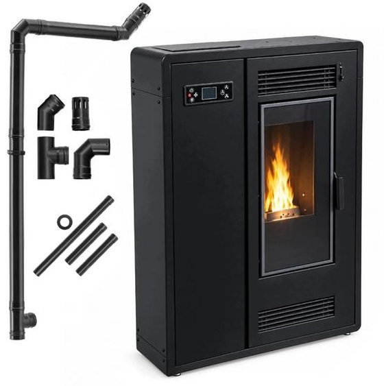 Poêle à granulés FLARE SLIM 6,4 kW avec WiFi, distribution dair chaud DGP, télécommande, jusquà 80 m²