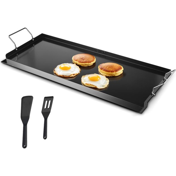 Poêle à griller VEVOR en acier au carbone, poêle à griller rectangulaire universelle (812 x 310 mm) pour griller le teppanyaki, cuiseur à domicile portable avec poignée