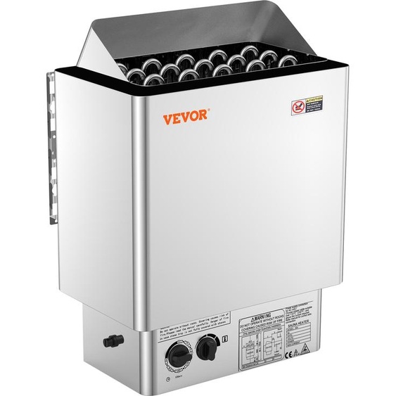 Poêle à sauna électrique VEVOR, 8 kW, 400 V, 3N chauffage de sauna portable pour intérieur & extérieur avec minuterie de 3 heures,intégrée pour 8-12 m³, douche spa dhôtel commercial, acier inoxydable 430