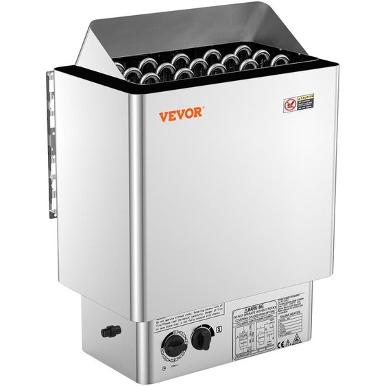 Poêle à sauna électrique VEVOR, 8 kW, 400 V, 3N chauffage de sauna portable pour intérieur & extérieur avec minuterie de 3 heures,intégrée pour 8-12 m³, douche spa dhôtel commercial, acier inoxydable 430
