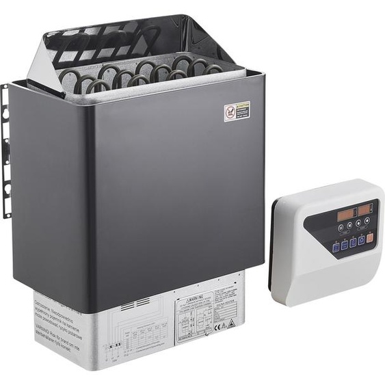 Poêle à sauna SucceBuy, 6 kW, 400 V, modèle portable pour lintérieur et lextérieur avec minuterie de 3 heures,numérique pour des pièces de 5 à 9 m³, convient pour la maison ou lutilisation commerciale dans les douches de spa, température max. 110 °C