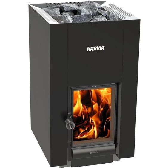Poêle de sauna à bois Harvia Linear 22 GreenFlame, noir
