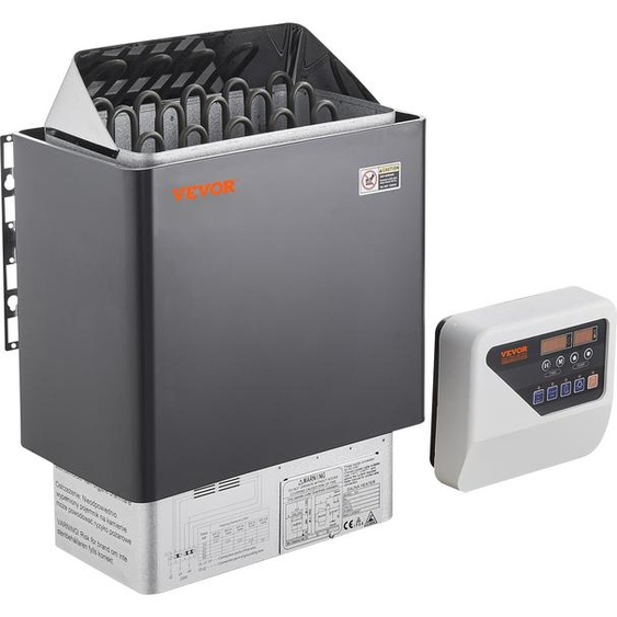 Poêle de sauna VEVOR, 8 kW, 400 V 3N Chauffage de sauna portable pour lintérieur & lextérieur avec minuterie de 3 heures,numérique pour une maison de 8-12 m³, utilisation commerciale dans les douches de spa dhôtel, max. 110 °C