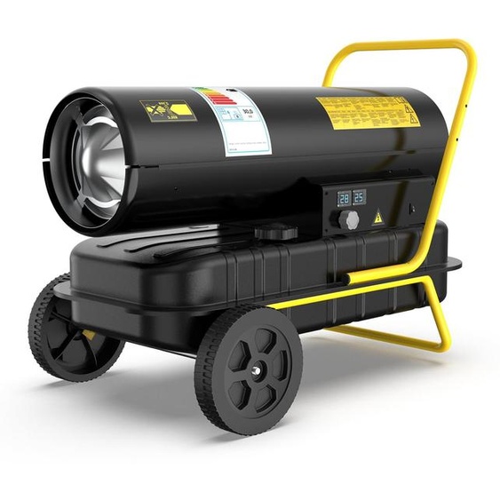 Poêle diesel industriel de 30 kW - Chauffage au kérosène - Portée de 320 à 420 m² - Noir - Pour garage et chantier