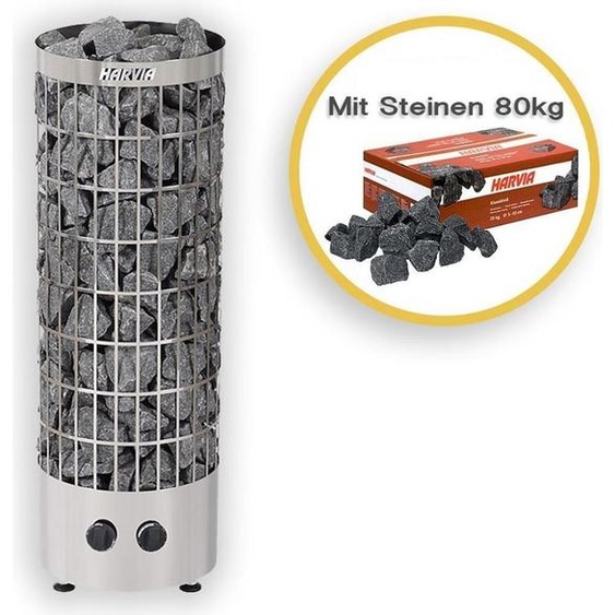 Poêle Électrique Harvia Cilindro Pc90  Chrome + Pierres Harvia 80kg