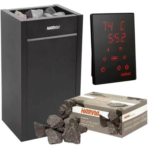 Poêle Électrique Harvia Virta 10.8 Kw & Harvia Xenio Cx170, 50 kg de pierres