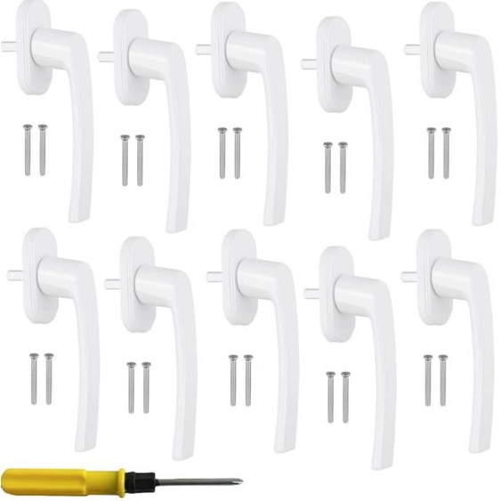 Poignée de fenêtre blanche en aluminium (lot de 10) – Accessoire de haute qualité et sûr pour les fenêtres
