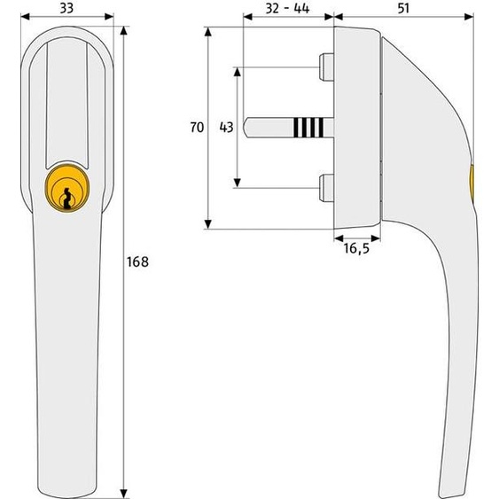 Poignée de fenêtre FG 300W blanc AL0089