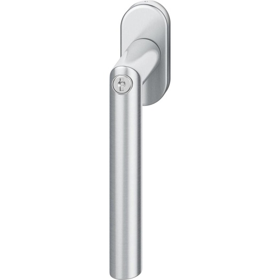 Poignée de fenêtre FSB 34 1076 81415 verrouillable, rosace ovale, inox mat