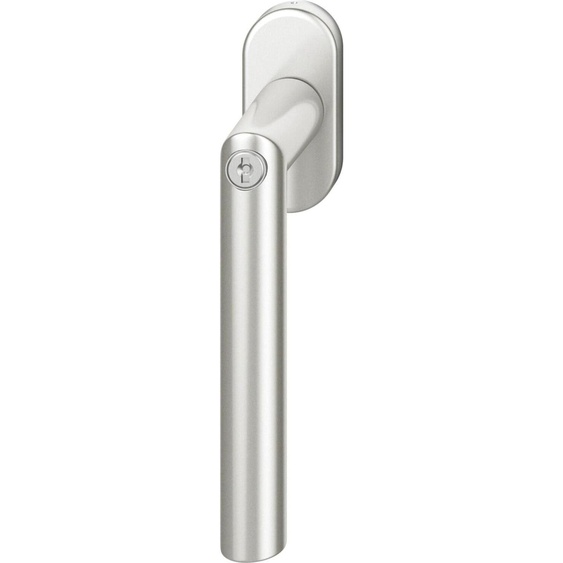 Poignée de fenêtre FSB 34 1076 81415 verrouillable rosette ovale, aluminium argenté