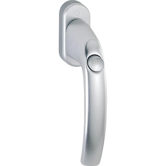 Poignée de fenêtre HOPPE ATLANTA avec bouton poussoir, aluminium argent anodisé