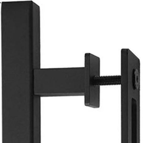 Poignée de porte coulissante en acier au carbone 4.8mm dépaisseur Poignée de porte coulissante double face Poignée carrée noire