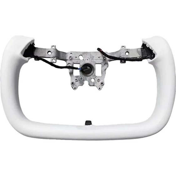 Poignée en forme de fourche, en cuir, compatible avec la fonction chauffante, blanc