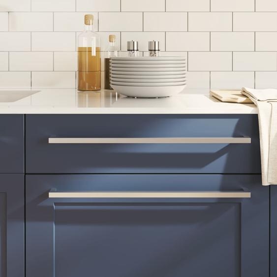 Poignées darmoire 10 pcs argenté 480 mm acier inoxydable