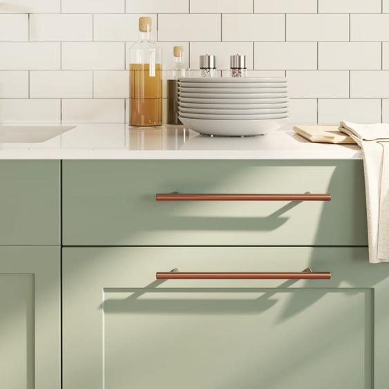 Poignées darmoire 10 pcs bronze 224 mm acier inoxydable