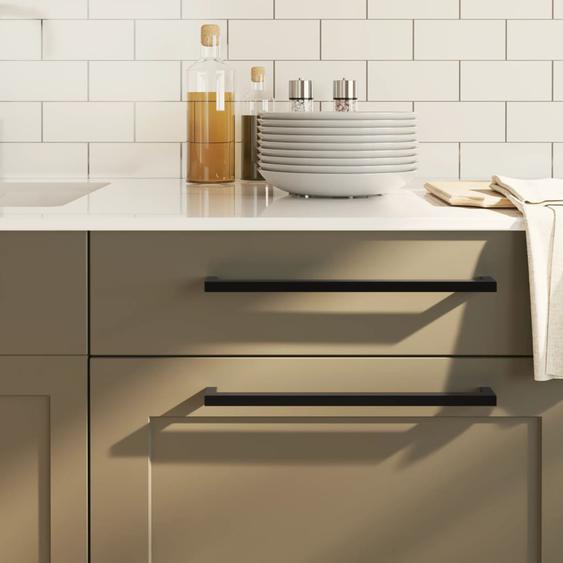 Poignées darmoire 10 pcs noir 320 mm acier inoxydable