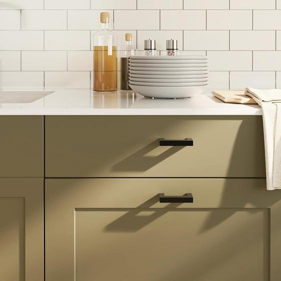 Poignées darmoire 10 pcs noir 64 mm acier inoxydable