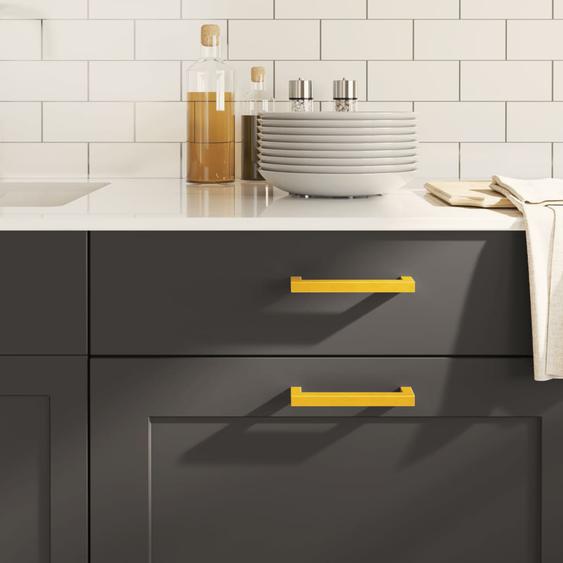 Poignées darmoire 20 pcs doré 128 mm acier inoxydable