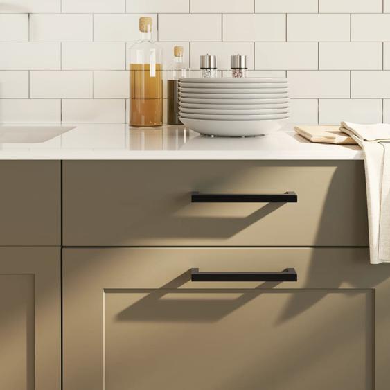 Poignées darmoire 20 pcs noir 128 mm acier inoxydable