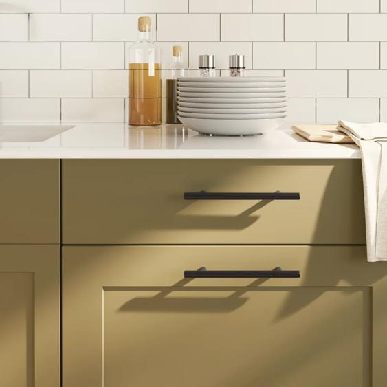 Poignées darmoire 20 pcs noir 128 mm acier inoxydable