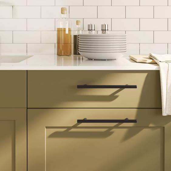 Poignées darmoire 20 pcs noir 160 mm acier inoxydable