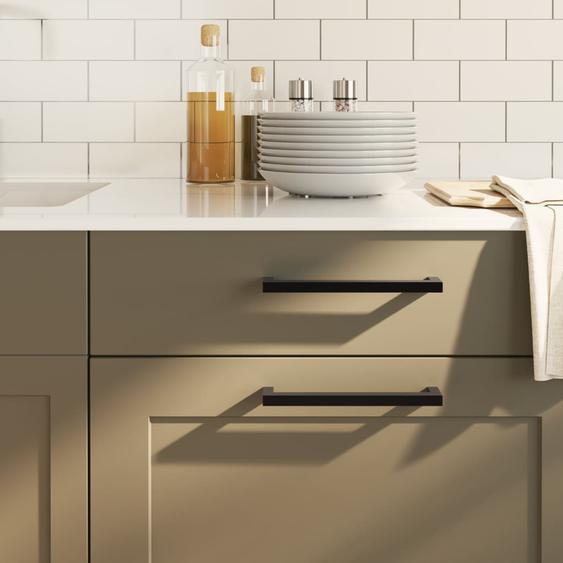 Poignées darmoire 20 pcs noir 192 mm acier inoxydable