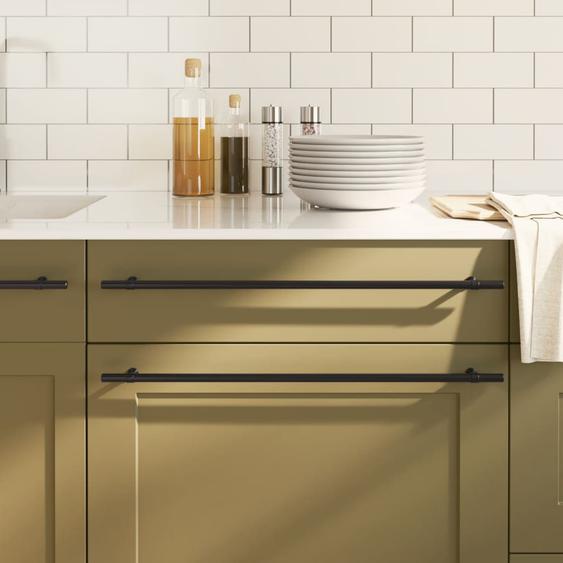 Poignées darmoire 20 pcs noir 480 mm acier inoxydable