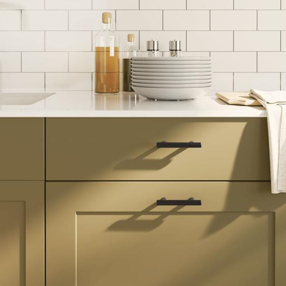 Poignées darmoire 20 pcs noir 64 mm acier inoxydable