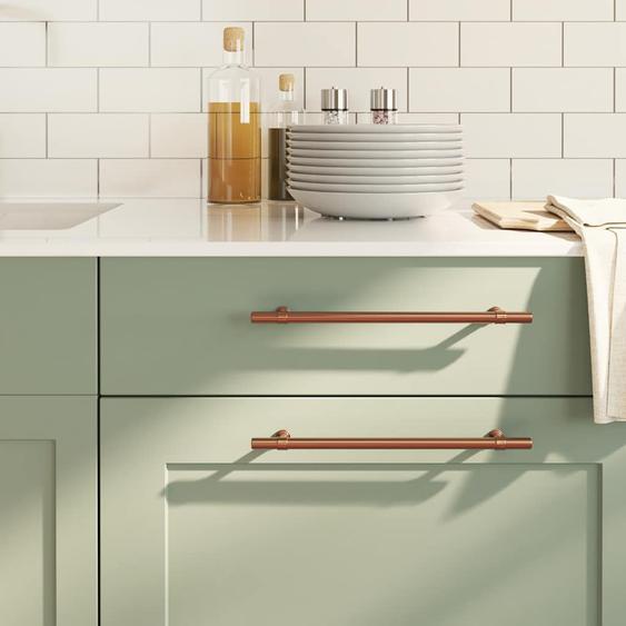 Poignées darmoire 5 pcs bronze 224 mm acier inoxydable