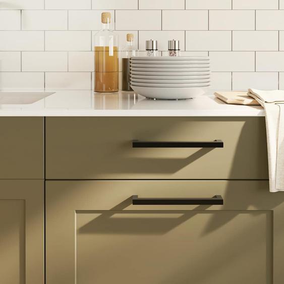 Poignées darmoire 5 pcs noir 192 mm acier inoxydable