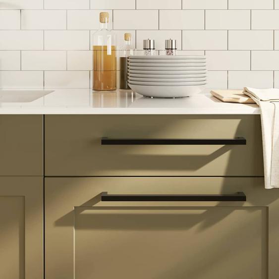 Poignées darmoire 5 pcs noir 320 mm acier inoxydable