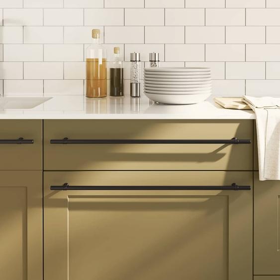 Poignées darmoire 5 pcs noir 480 mm acier inoxydable