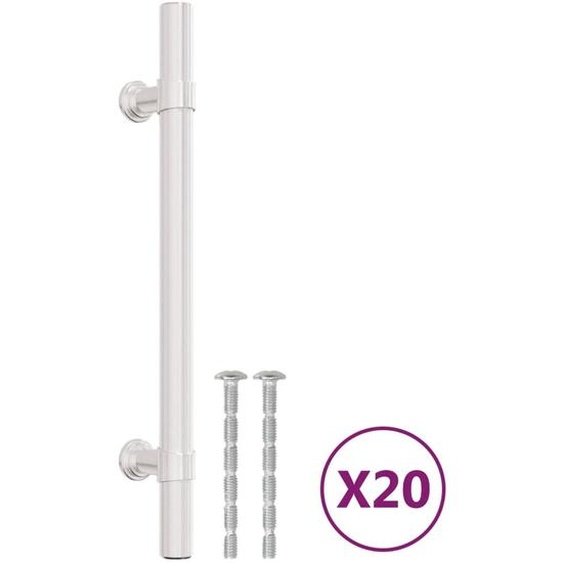 Poignées de meubles 20 pcs. argent 128 mm acier inoxydable