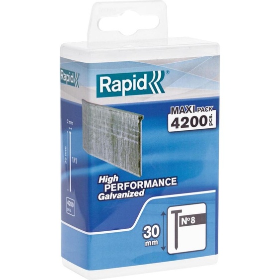 Pointe n°8 Rapid Agraf - RAPID - 30mm - Gris - pour la menuiserie