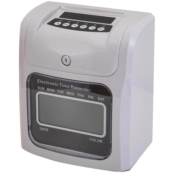 Pointeuse électronique - Appareil de pointage - Pour cartes de pointage, contrôle des présences au bureau, pointage à larrivée et au départ, alimentation secteur 100–240 V, sans pile