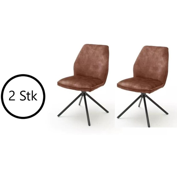 Polsterstuhl OTTAWA (2er Set) in rostbraun - 52x89x64 (BxHxT)
