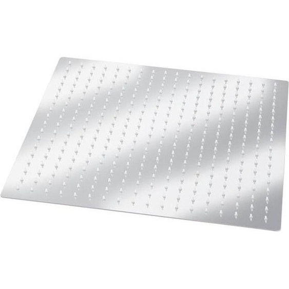 Pomme de douche à effet pluie en acier inoxydable 50 x 50 cm - Économique en eau et en énergie - Robinetterie encastrée pour salle de bains - Couleur argent.