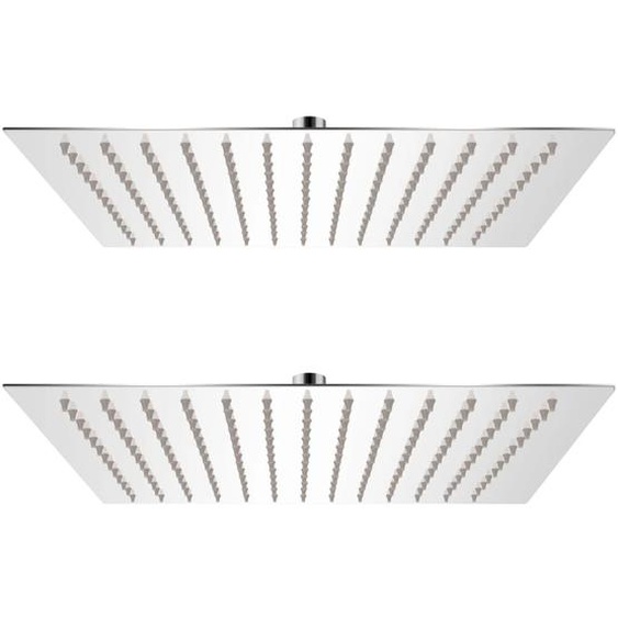 Pomme de douche plongeante 2 pcs Acier inoxydable 25x25 cm